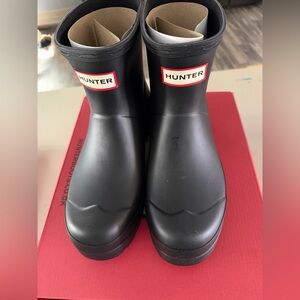 Hunter Black Ankle Rain Boots